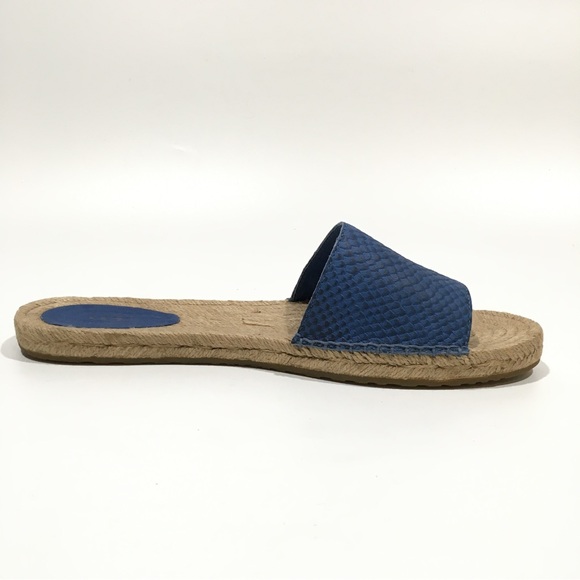 UGG CHERRY EXOTIC ESPADRILLE SANDALS -SKYLINE BLUE EMBOSSED LEATHER -US 10 -NEW - Picture 3 of 7